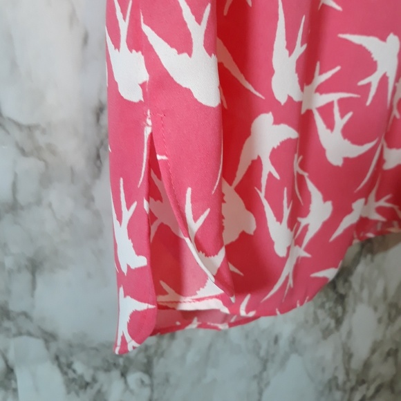 Loft outlet coral and white sparrow print popover - Picture 5 of 6
